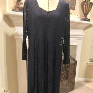 Deep Sapphire Lace Maxi Dress